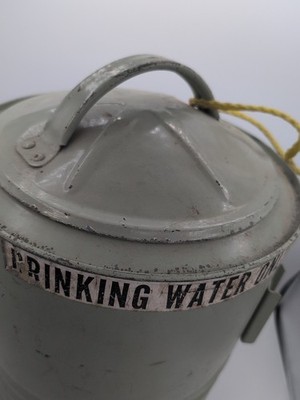 Vintage Military Style Green 1940s Galvanized Water Cooler