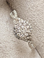 9ct White Gold 0.5ct Diamond Engagement Ring Solitaire with Accent 1 / 2 Carat