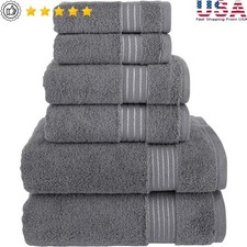 Premium 100 Turkish Cotton Towel Set 6 Pieces Quick Dry Plush Soft Absorbent US