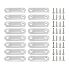 16PCS Flat Straight Brace Brackets 60x16x1.6mm Stainless Steel Repair Plate