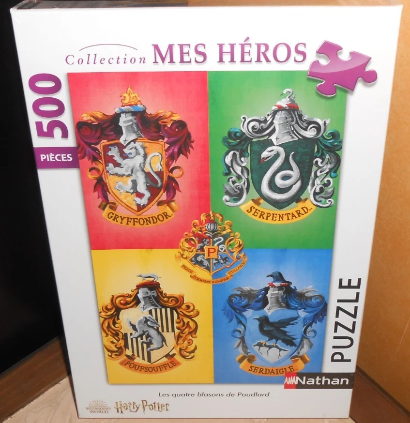 puzzle nathan 500 pièces HARRY POTTER LES QUATRE BLASONS DE POUDLARD, neuf - Photo 1/1