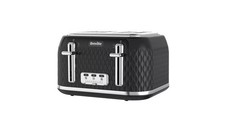 Breville 4 Slice Toaster 2100w Black and Chrome VTT786 Curve Ex Display Boxed