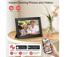 10.1" WiFi Digital Picture Frame Touch Screen 32GB Storage Smart Photo