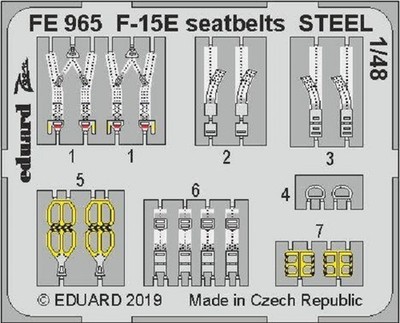 MW22 EDUARD FE965 F-15E SEATBELTS STEEL 1/48 ZOOM SET for GREAT WALL HOBBY