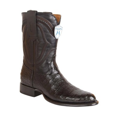 Wild West Caiman Crocodile Belly Black Roper Round Toe Western Boot 269I8205