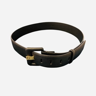 Fendi Forever Black Wide Leather Belt Size 85cm/34in (Medium) NWOT