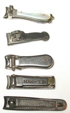 Antique Nail Clipper Lot 5, Miniature, Von Cleff Germany, Anson, Mani Clip, ++