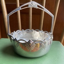 Antique Art Nouveau WMF Butter or Jam Dish Silver Plate Jugendstil glass liner