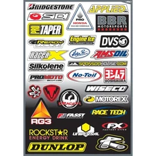Factory Effex Sponsor Sticker Decal Sheet Pro-Taper Yoshimura Renthal No-Toil