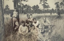  Vintage WWII Military Group Snapshot Soldiers Field Army Buddies Outdoor Photo