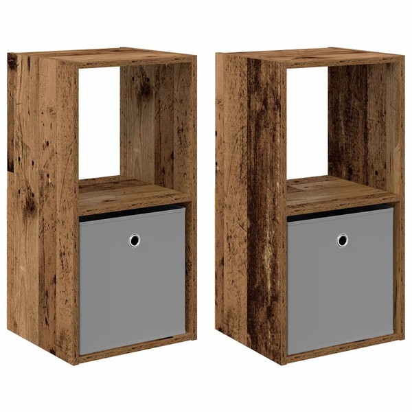 Nachttisch 2Er Set Altholz Holzwerkstoff 35X32X68,5 Cm-image