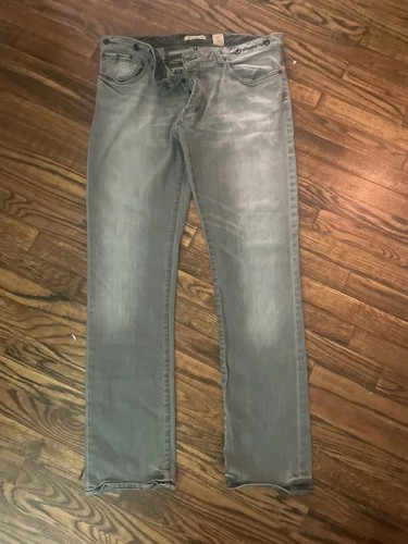 John Varvatos Star USA Jeans Mens 38x32 Grey Straight Button Fly
