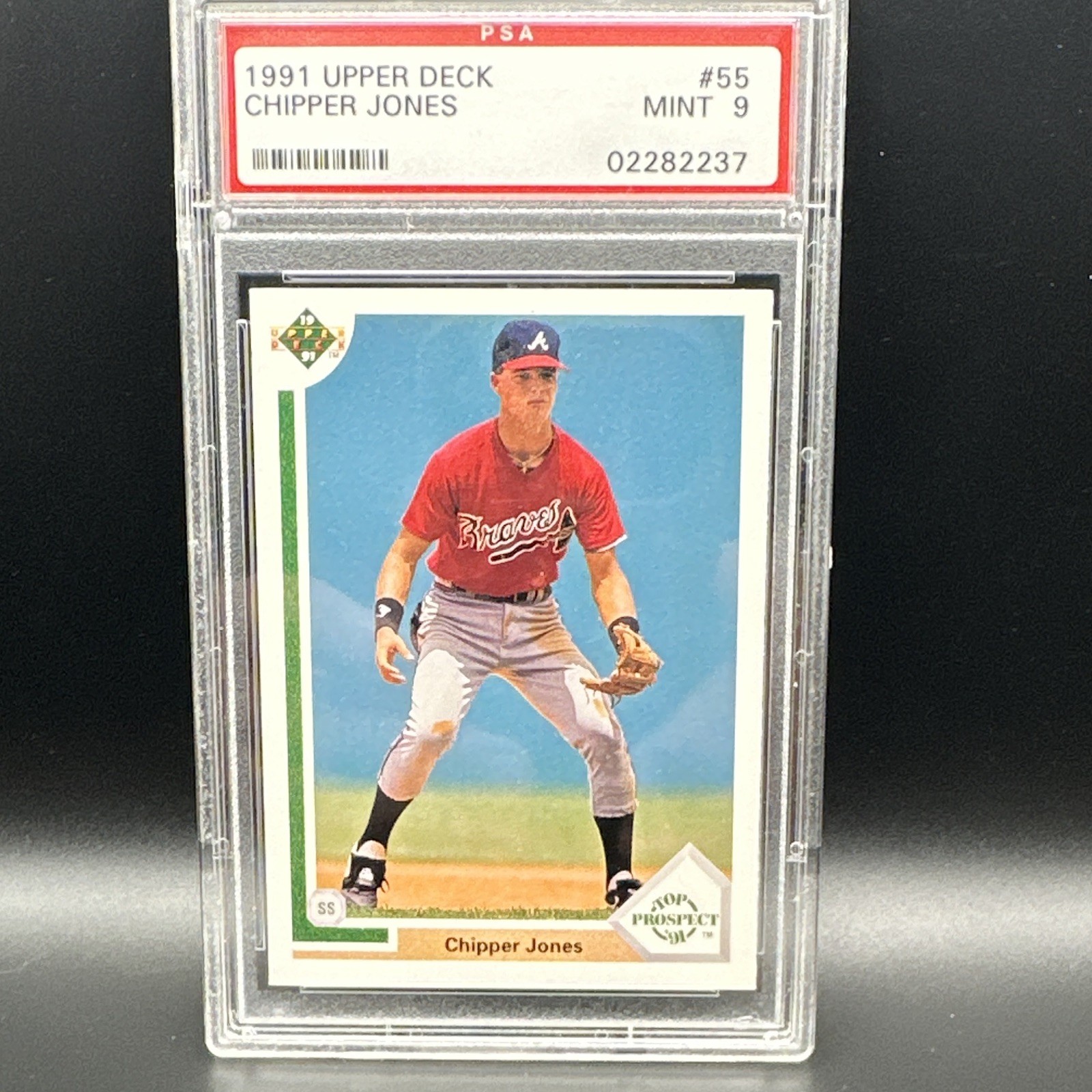 Upper Deck 1991 Chipper Jones Top Prospect RC #55 Atlanta Braves PSA 9 Card