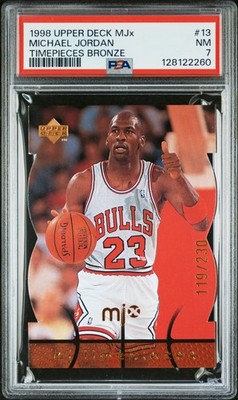 1998 UD MJX TIMEPIECES BRONZE #13 MICHAEL JORDAN 119/230 PSA 7