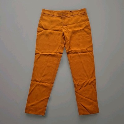 GUCCI MUSTARD OCHRE YELLOW  TAILORED SLIM LEG PANT CIGARETTE TROUSERS IT40 UK 8