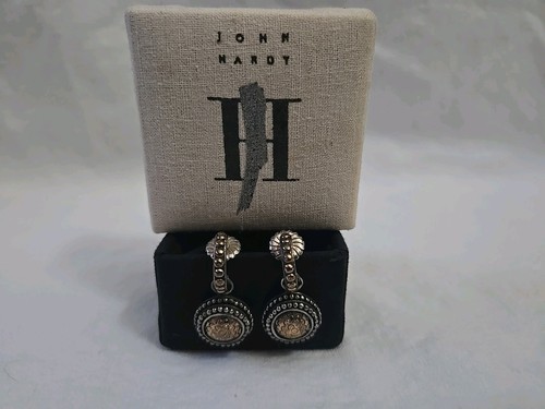John Hardy Naga 18k Gold and Sterling Silver Earrings with Original box! - Picture 2 of 10