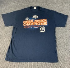 Detroit Tigers T Shirt Mens Large Blue Baseball Champions Old English D MLB 2012
