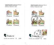 1980  Italia Foglietto Erinnofilo Presentazione Ufficiale Castelli d'Italia