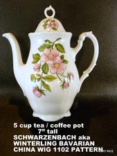 SPLENDID 5 CUP COFFEE / TEA POT of WINTERLING BAVARIAN china PATTERN WIG1102