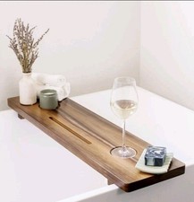 Premium Bathtub Tray for Freestanding Bath Large Thick 35 Acacia Wood Lu...