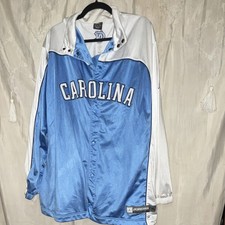 Jordan Blue/White Snap Front Windbreaker Jacket XL Pockets Stand-Up Collar
