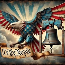 5D Vintage Eagle Diamond Art Painting Kits for Adults, American Flag DIY Full