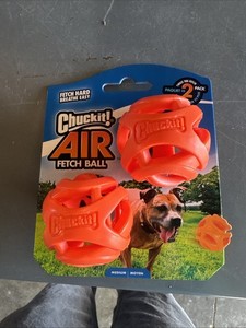 Chuckit! Air Fetch Hard Breathe Easy Rubber Fetch Ball Dog Toy, Small, Pack of 2