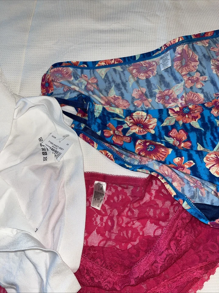 Lot Of 3  Lace Trim Briefs /just My Size Cheeky/ashley Stewart  Size 10 PANTiES - Image 3 of 3