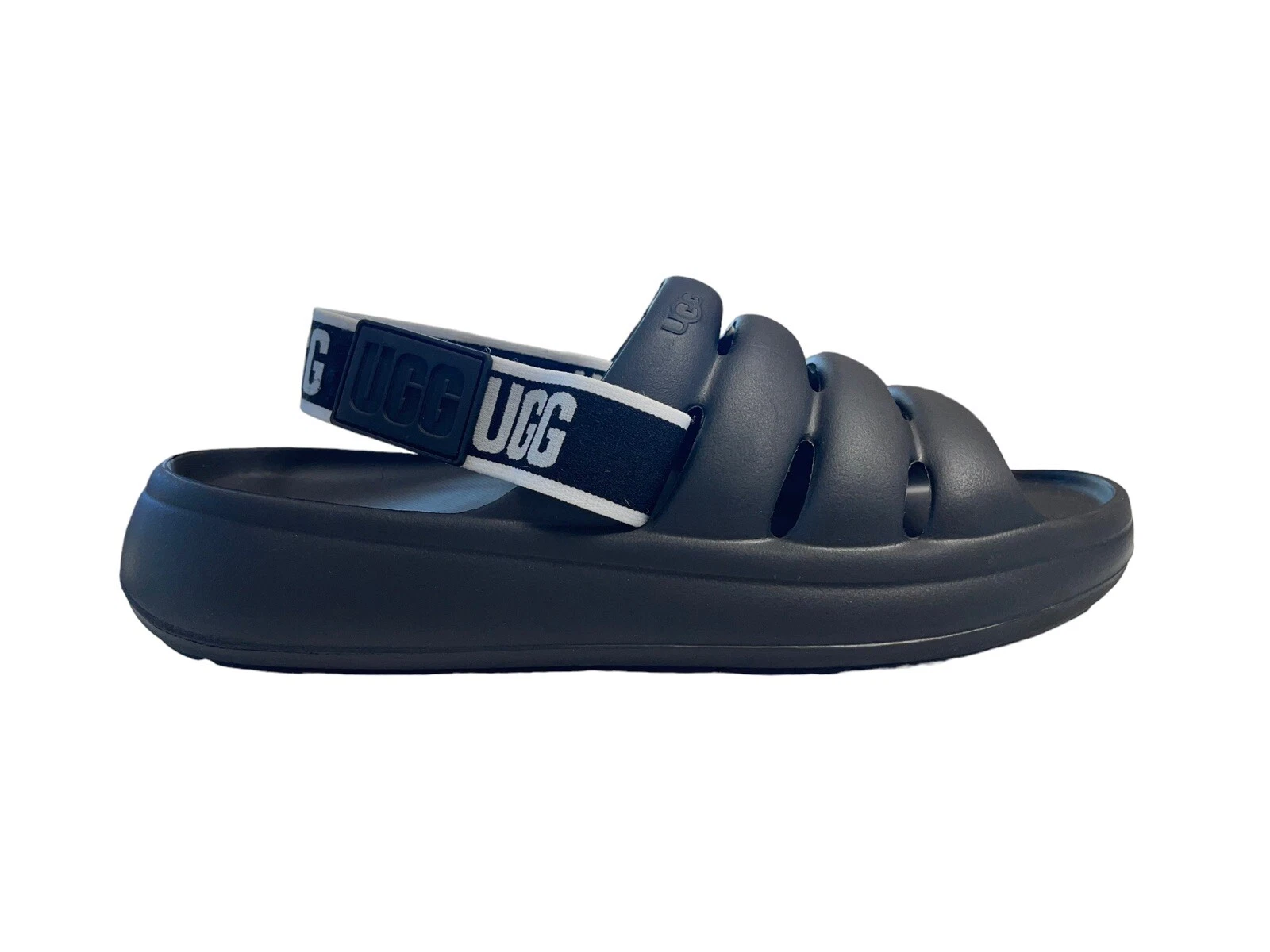 Sandali casual neri slip on Ugg Sport Yeah Slide da donna taglia 9