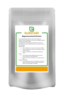 1 kg | Magnesiumchlorid Flocken | Badezusatz | Pharmaqualität | Buxtrade