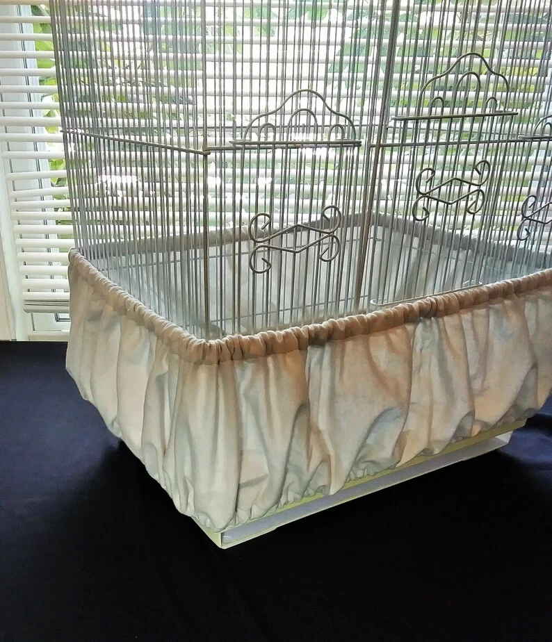 JUMBO Bird CAGE Seed Catcher Skirt "Light Gray"