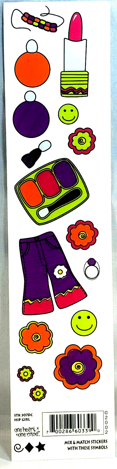 Pegatinas lápiz labial maquillaje hippie retro niña * cortadas por la mitad para envío