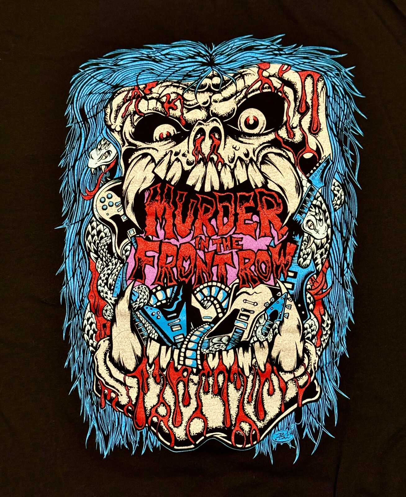 FILA MURDER IN THE FRONT ROW Official Movie T Shirt 80s Speed Metal Metallica Size XL