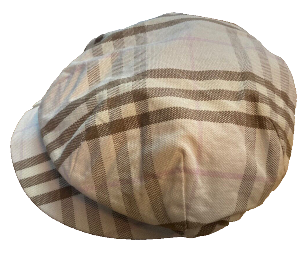 Burberry London Vintage Cabbie Check Newsboy Hat Cap Made in Burberry London Vintage Cabbie Check Newsboy Hat Cap Made in