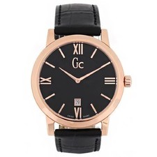 NEW GC GUESS COLLECTION BLACK DIAL,CROC LEATHER+ROSE GOLD,MEN'S WATCH X60005G2S