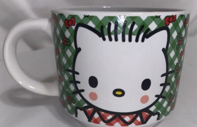 Sanrio Hello Kitty Dear Daniel Christmas Coffee/Hot Cocoa Mug Green Latice