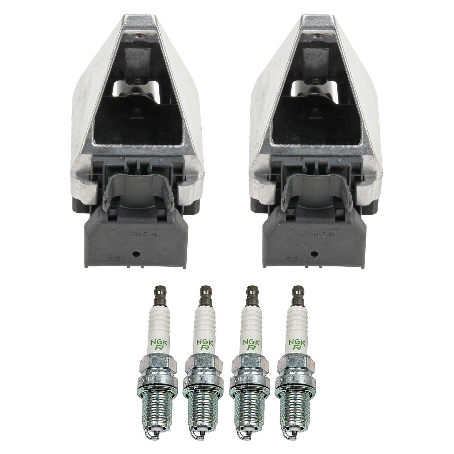 Bosch 2 Ignition Coil NGK 4 V-Power Spark Plug Kit For W202 C220 2.2 L4 94-96