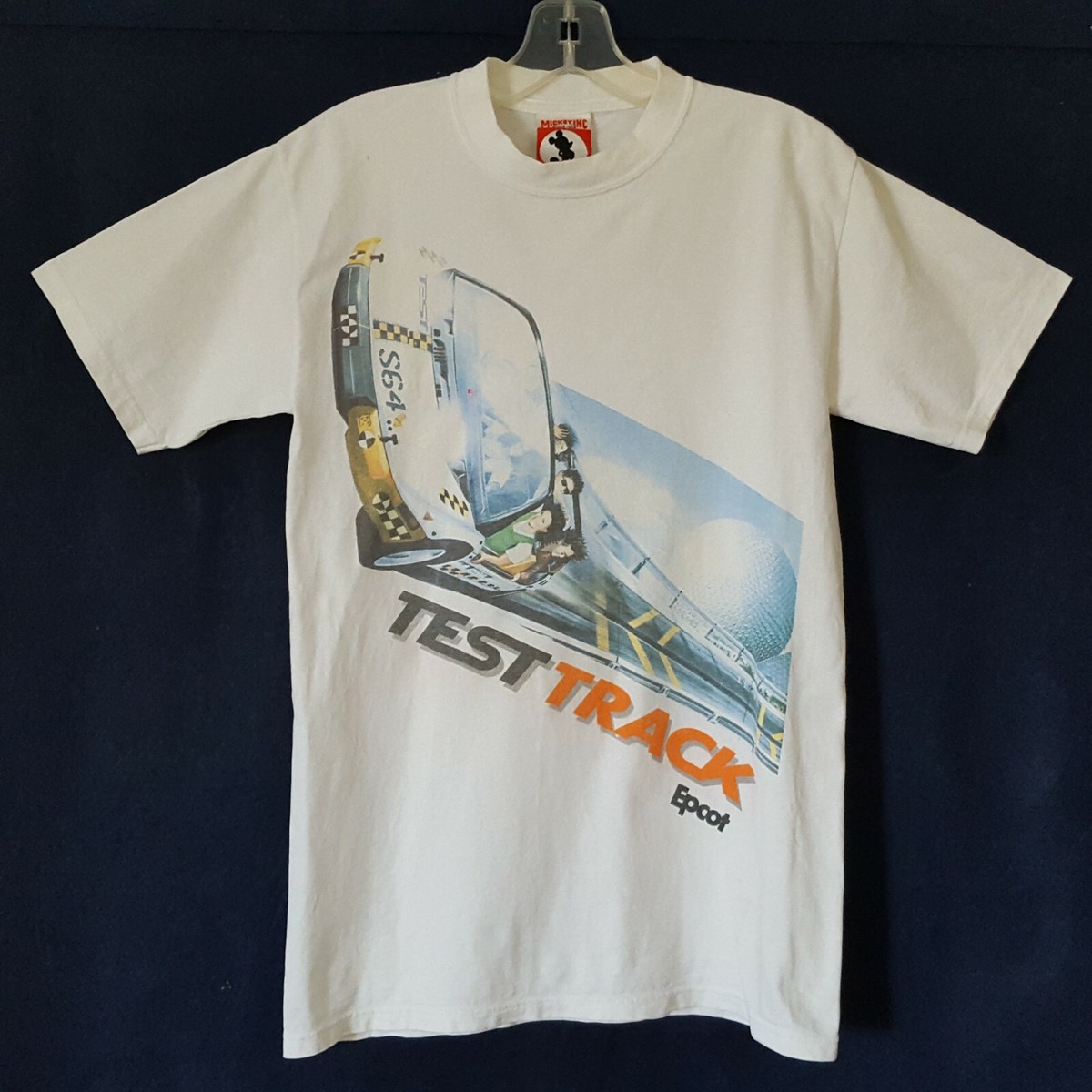 Walt Disney World  TEST TRACK ディズニーポロシャツ Vintage 1990s Mickey Inc. Disney Epcot TEST TRACK White