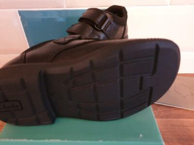 Chaussures D'école Clarks Deaton Pour Garçon - Pointure 7,5G UK, Cuir Noir, Neuves En Boîte