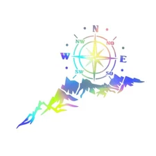 Car Body Side Stickers Hood Cover Vinyl Decal Compass Mountain Tree Graphics