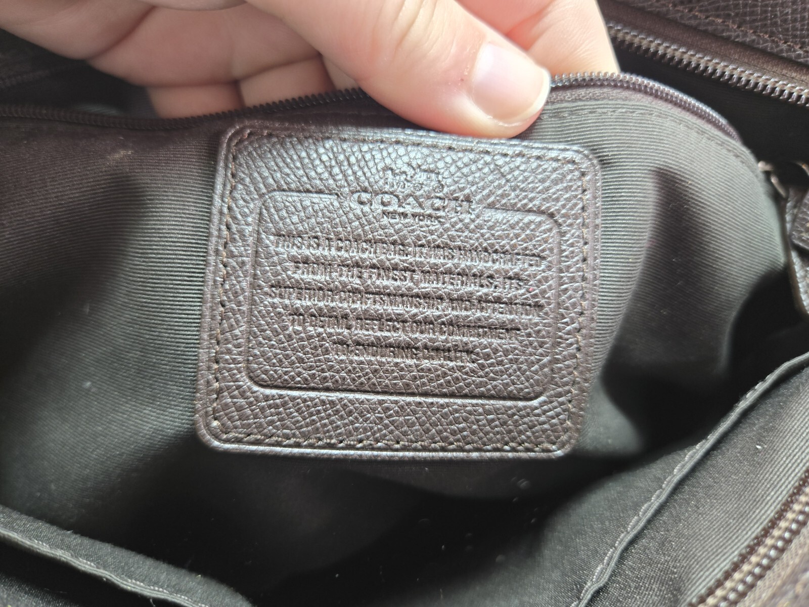 Authentic Coach Brown Monogram Leather Crossbody … - image 5