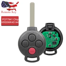 For Mercedes-Benz Smart Fortwo 2008-2015 Uncut Remote key Fob 315MHz 4 Buttons