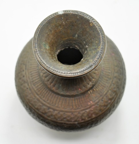 Old Antique Fine Engraved Brass Hookah Base Pot Nice Shape Collector's Piece - Picture 4 of 6