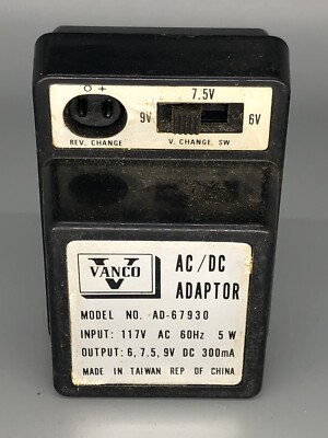 VINTAGE VANCO AC/DC POWER ADAPTOR ADAPTER