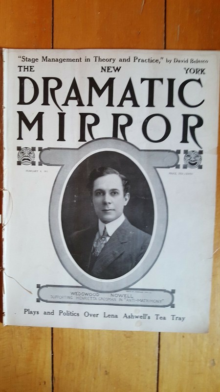 February 8, 1911 New York Dramatic Mirror with cover of Wedgwood Nowell