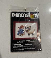 Dimensions No Count Cross Stitch 1988 Folk Friends 6536 Sheep