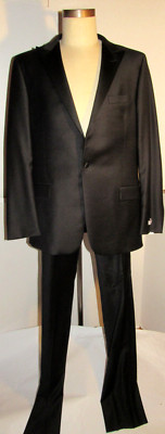 NEW HICKEY FREEMAN BLACK TUXEDO! NWT! STERLING COLLECTION! BLACK WOOL! USA! 44L