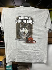 Husqvarna Chainsaw Husky Light Gray TShirt Size: Medium-Gildan Activewear"