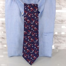 Neck Tie Mens Blue Navy Floral Blossom Garden Flower Groomsmen Necktie CLUB ROOM