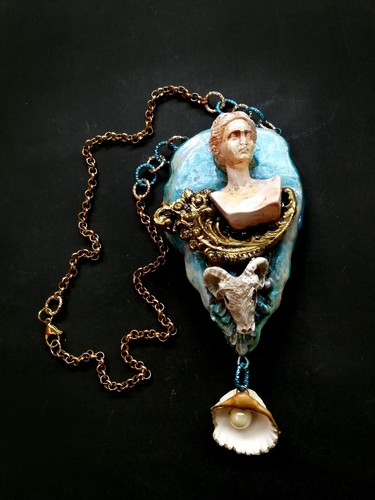 Jewelry Necklace Pendant Antique Baroque Belle Epoque Art Deco Nouveau Jewel Bib - Picture 7 of 24